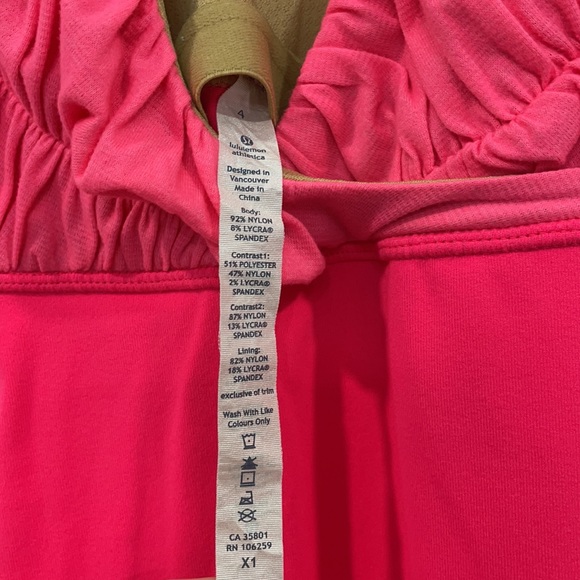 Lululemon Ruched Racerback Tank Neon Coral/Pink - Picture 6 of 8